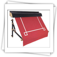 Tenda da sole modello ANTIQUE,a caduta con braccetti in alluminio e fusioni in ottone,particolarmente adatta per i centri storici